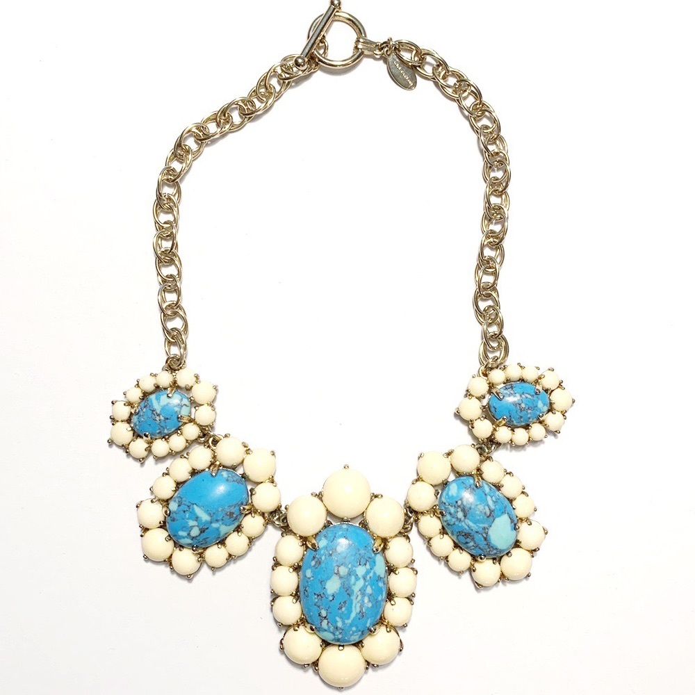 Ann Taylor Blue and White Stone Necklace